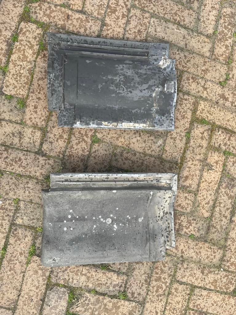 DWS dakpannen, blauw/grijs, ongeveer 150 stuks, Ophalen, Gebruikt, Steen of Klei, Blauw