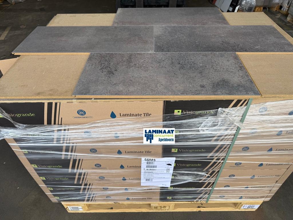 66,27m2 Waterbestendig tegel laminaat Cement Taupe = €790, 75 m² of meer, Nieuw, Ophalen of Verzenden, Grijs