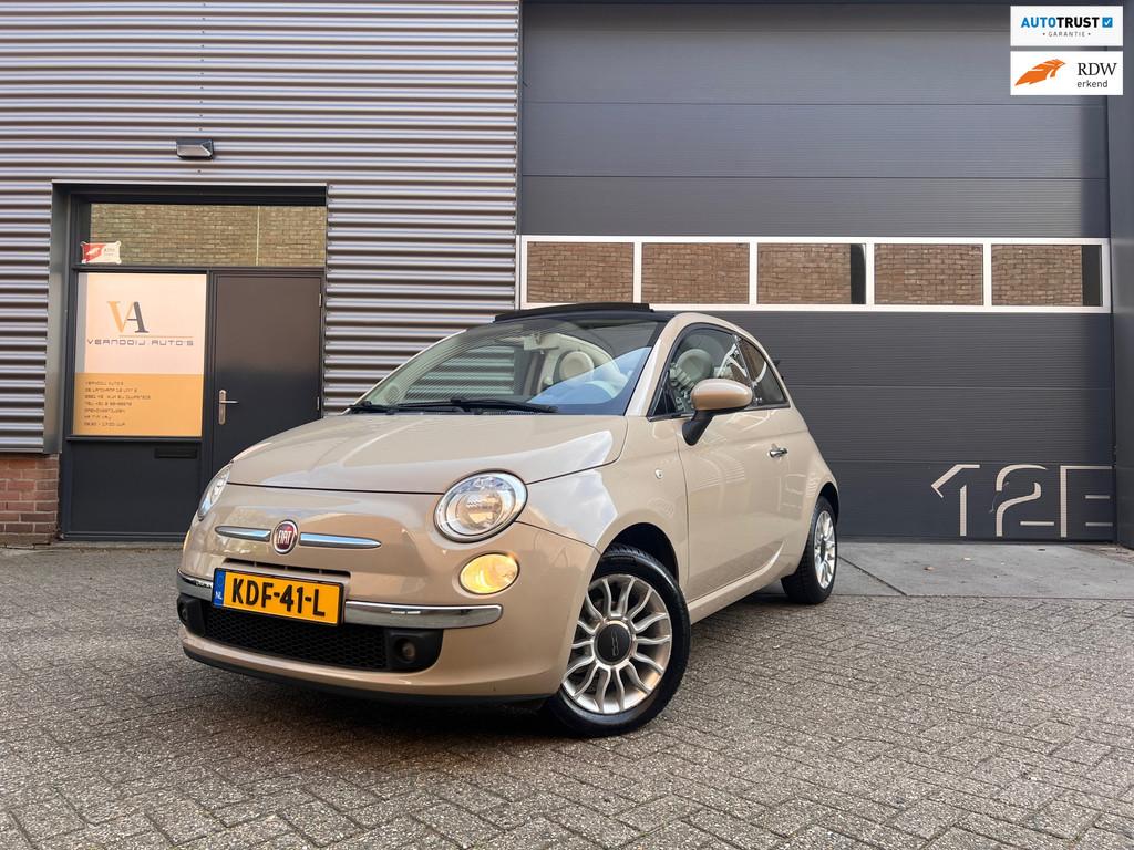 Fiat 500 C 1.2 Lounge Cappuccino Airco Rijklaar!, Gebruikt, 4 cilinders, Leder en Stof, Bedrijf