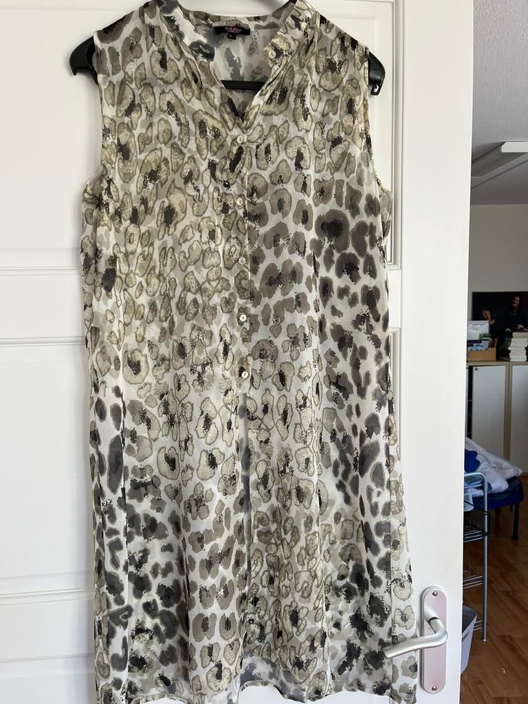 Mooi groen/ beige tuniek Enjoy maat L, Ophalen of Verzenden, Zo goed als nieuw, Beige