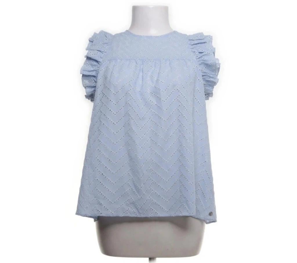 Josh V Chayenne Lichtblauwe Blouse Maat XS, Kleding | Dames, Zo goed als nieuw, Maat 34 (XS) of kleiner, Josh V, Verzenden