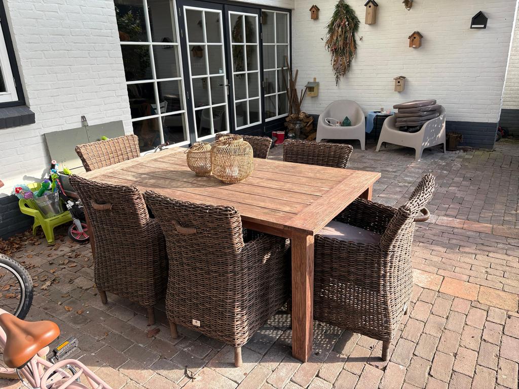 Hartman Tuinset met Rotan Stoelen en Kussens, Tuin en Terras, Ophalen, Gebruikt, Rotan, Stoel