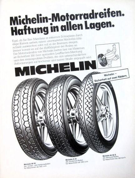 11 vintage advertenties reclames Michelin banden 76-98 band, Verzamelen, Merken en Reclamevoorwerpen, Ophalen of Verzenden, Gebruikt