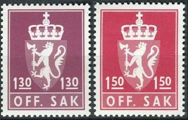 NOORWEGEN 1981 1.30Kr. + 1.50Kr. Staatswapen, Michel: 109-10, Postzegels en Munten, Postzegels | Europa | Scandinavië, Verzenden
