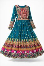 Prachtige Afghaanse jurk met kleurrijke borduursels, Maat 38/40 (M), Blauw, Nieuw, Ophalen of Verzenden