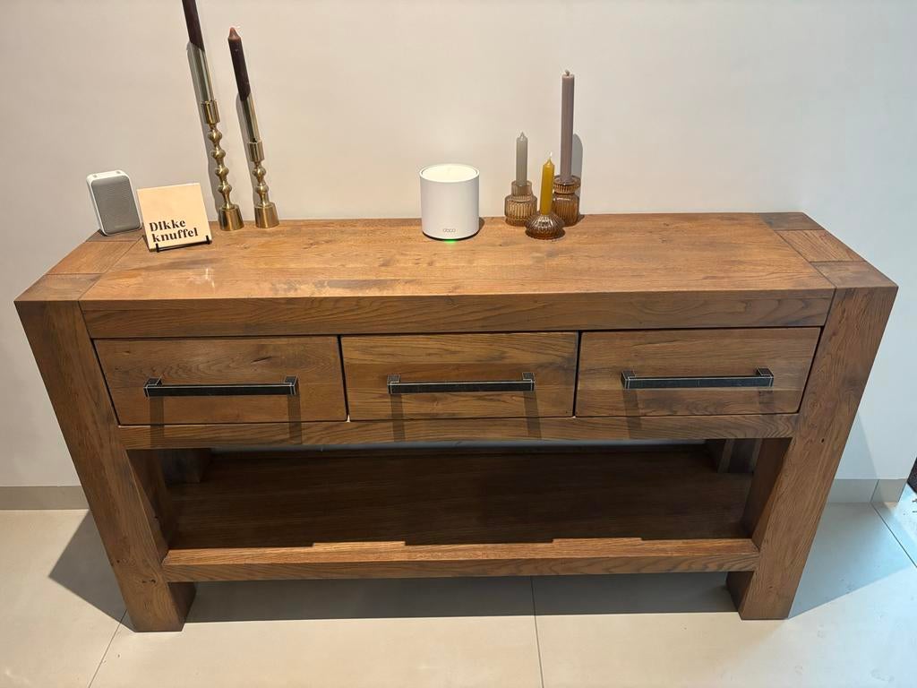 Houten sidetable, Ophalen, 100 tot 150 cm, Eikenhout, Zo goed als nieuw