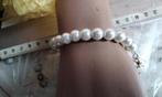 Mooie Parels Armband Look Akoya Parels, Met kristal, Wit, Nieuw, Ophalen of Verzenden