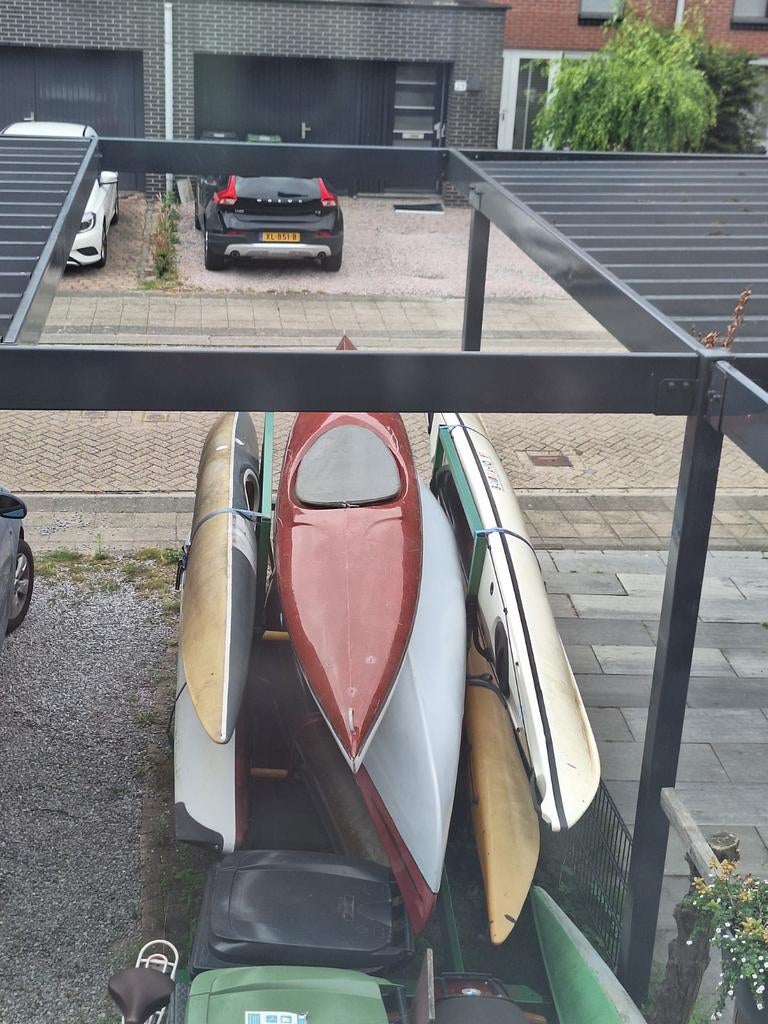 Kano kar met kano's en benodigdheden  bieden vanaf 1000, Watersport en Boten, Kano's, Ophalen, Gebruikt, Overige typen, Met peddels