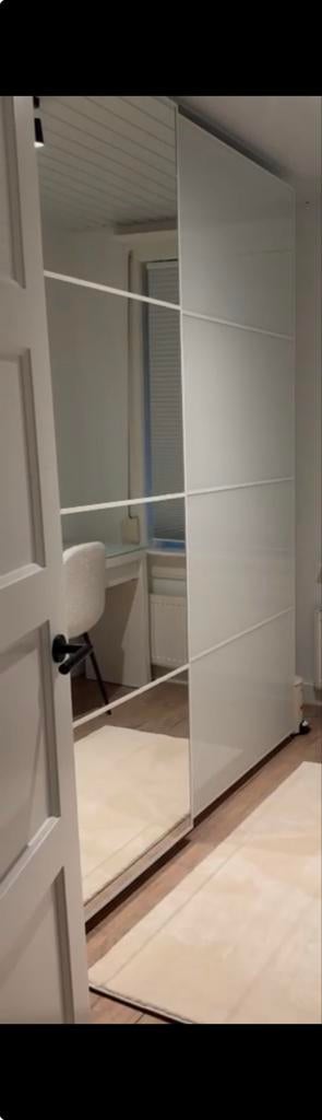 IKEA PAX AULI/MEHAMN Schuifdeuren (spiegel/wit), Ophalen, 200 cm of meer, Minder dan 25 cm, Met deur(en)