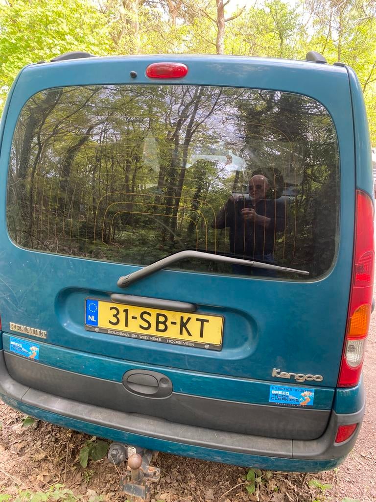 Renault Kangoo 1.6 16V 70KW 2005 Groen, Auto's, Stof, Zwart, 49 €/maand, Origineel Nederlands