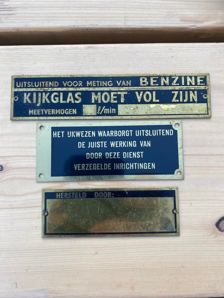 IJkwezen plaatjes voor op de benzinepomp, Verzamelen, Ophalen of Verzenden, Gebruikt