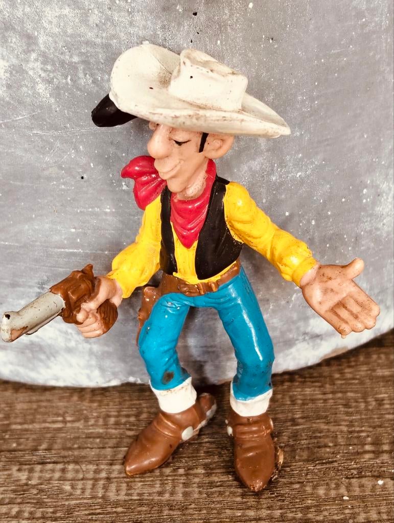 Vintage Lucky Luke figuur, Ophalen of Verzenden, Overige figuren, Gebruikt, Beeldje of Figuurtje
