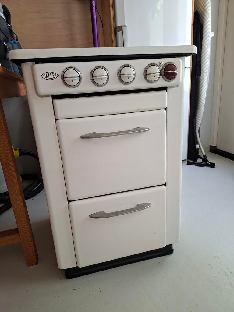 Vintage Haller gasfornuis uit de late jaren '50, Ophalen, Gebruikt, 4 kookzones, Gas