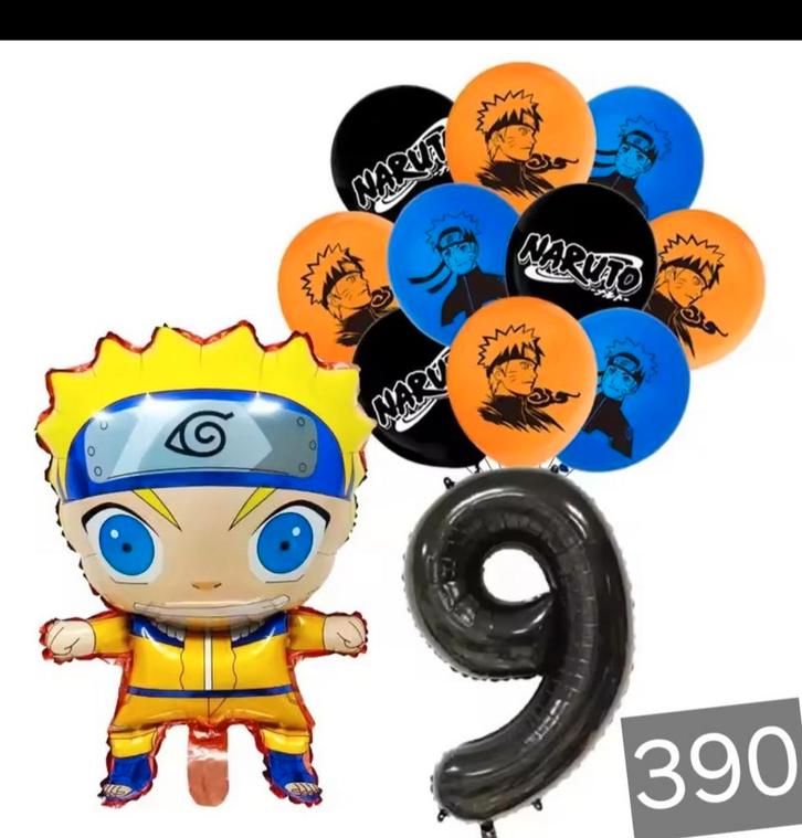 Naruto Feestpakket: Folieballon en Latex Ballonnen Set, Hobby en Vrije tijd, Feestartikelen, Nieuw, Versiering, Verjaardag, Ophalen of Verzenden