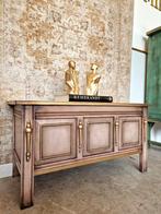 Handbeschilderde dekenkist in roze en goud/ vintage kastje, Ophalen, Donyavimin@gmail.com, 50 tot 100 cm, Zo goed als nieuw