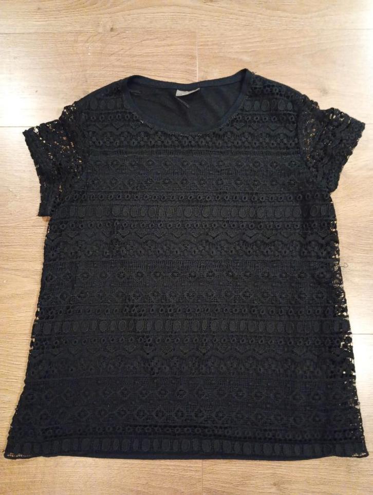 Mooie zwarte top mt 44, Kleding | Dames, Tops, Zo goed als nieuw, Maat 42/44 (L), Zwart, Korte mouw, Ophalen of Verzenden