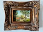 Dorps landschap ‘jaren 50 in prachige oude lijst., Antiek en Kunst, Kunst | Schilderijen | Klassiek, Ophalen