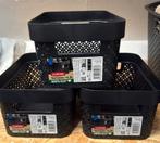 3 klein mandjes zwart 4,5 L, Ophalen, Kunststof, Gebruikt, Mand