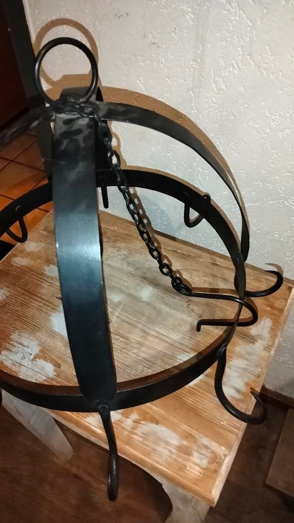 Mooie brocante grote degelijke zware ijzeren vleesrek pannen, Ophalen of Verzenden