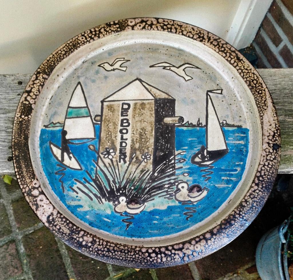 Hannie Mein Unica Keramiek Kunst Object / Wandbord - 44,5CM, Ophalen of Verzenden