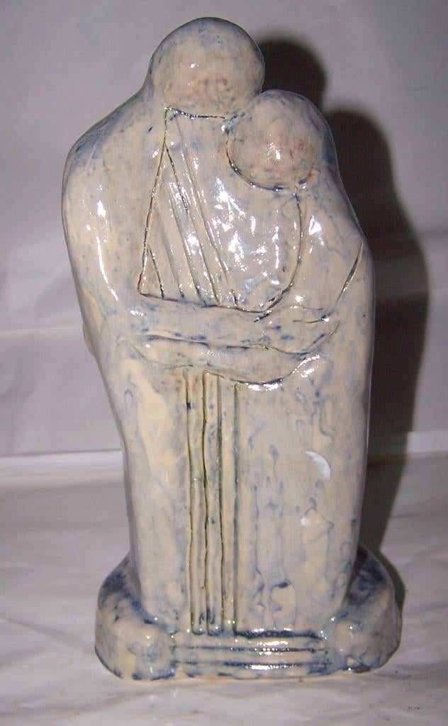 Prachtig keramieken beeld verliefd paar. Nwst. H. 24 cm., Antiek en Kunst, Kunst | Beelden en Houtsnijwerken, Groep mensen, Art nouveau