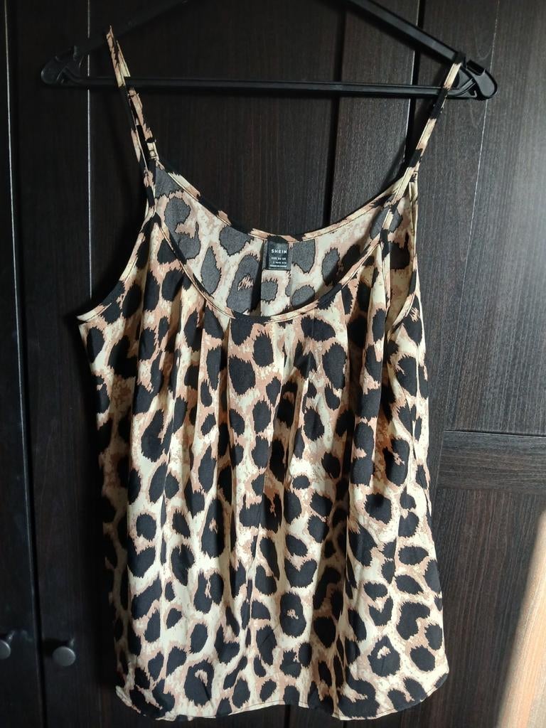 Shein Luipaardprint Top Maat L, Beige, Maat 42/44 (L), Ophalen of Verzenden, Zo goed als nieuw