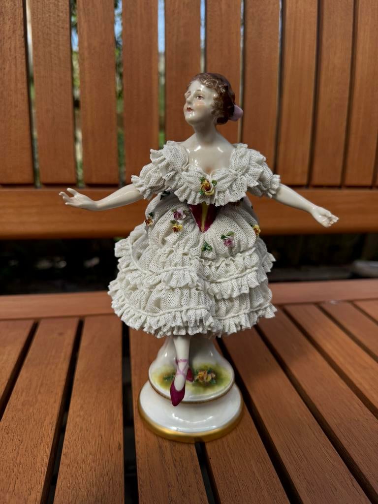 Volkstedt saksisch dresden antieke danseres zeldzaam, Antiek en Kunst, Antiek | Porselein, Ophalen