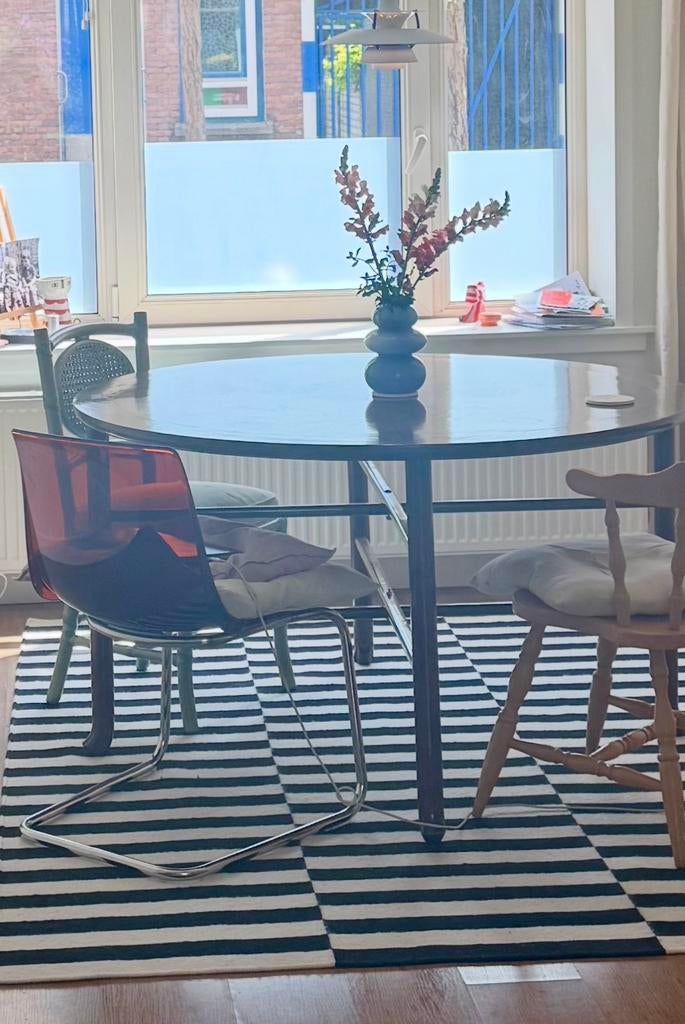 Transparante oranje stoel Ikea met chromen onderstel, Huis en Inrichting, Stoelen, Kunststof, Gebruikt, Overige kleuren, Ophalen of Verzenden