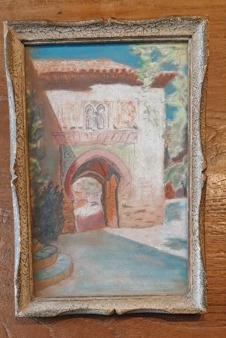 schilderij Poorte vaan Mestreech 1949 Pierre Sieben, Ophalen of Verzenden