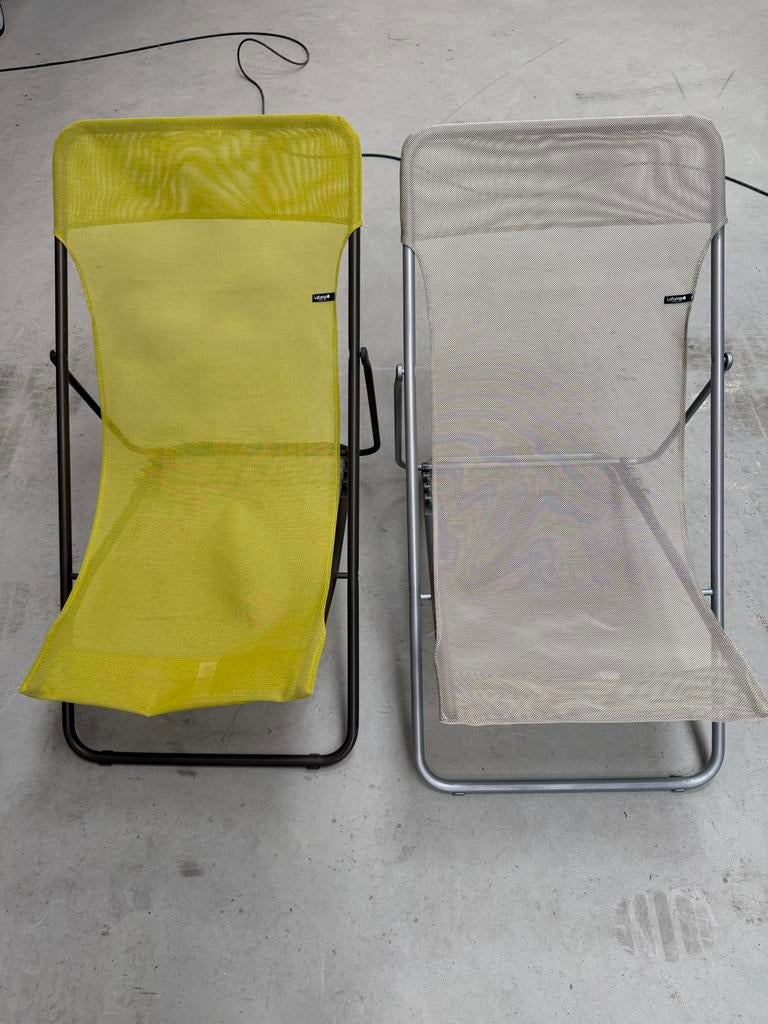 Lafuma ligstoelen, 2 stuks, Ophalen, Gebruikt, Metaal, Inklapbaar