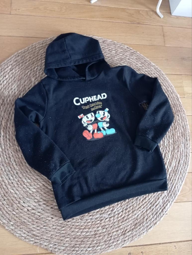 Zwarte Cuphead Hoodie, Gebruikt, Trui of Vest, Ophalen of Verzenden, Onbekend
