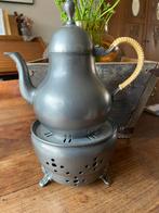 Antieke tinnen theepot met warm houder, Antiek en Kunst, Antiek | Tin, Ophalen of Verzenden