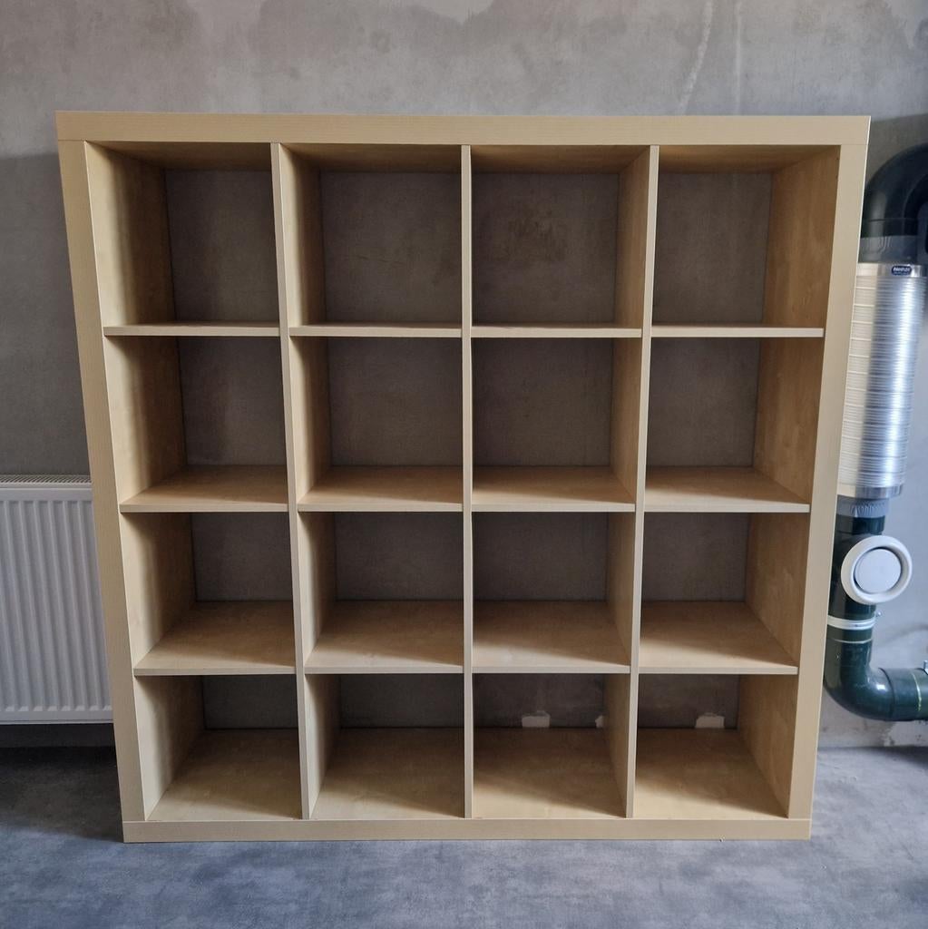 Eikenkleur IKEA KALLAX open kast, 16-vaks, Huis en Inrichting, Kasten | Wandmeubels, Ophalen, Gebruikt, 100 tot 150 cm, Minder dan 150 cm