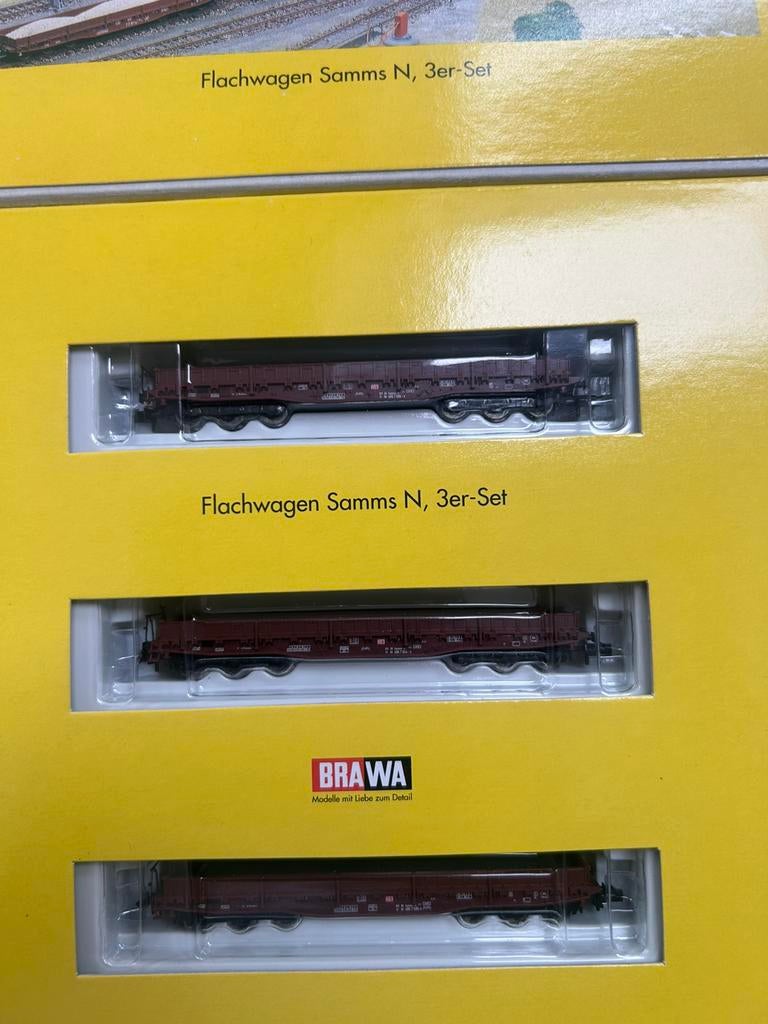 N brawa set van 3 wagons 6 aasig nieuw, Hobby en Vrije tijd, Modeltreinen | N-Spoor, Overige merken, Gelijkstroom, Wagon, Ophalen of Verzenden