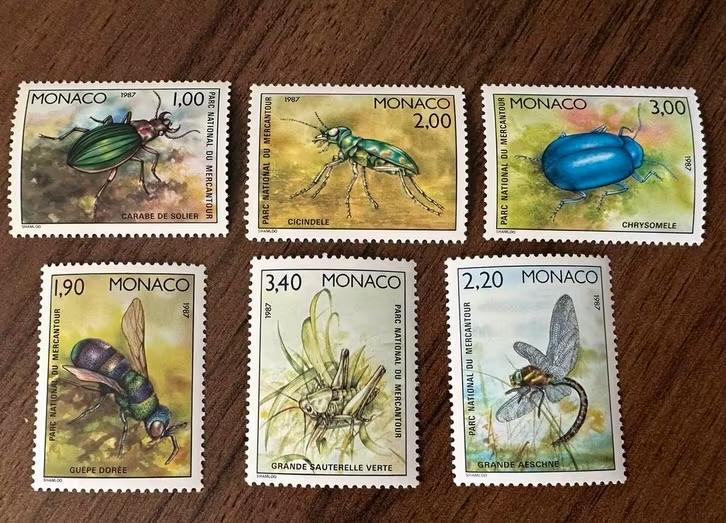 Monaco 1987 insecten postzegels, Ophalen of Verzenden