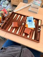 Backgammon in luxe leren koffer 51,5x 38cm zgan, Ophalen of Verzenden, Zo goed als nieuw