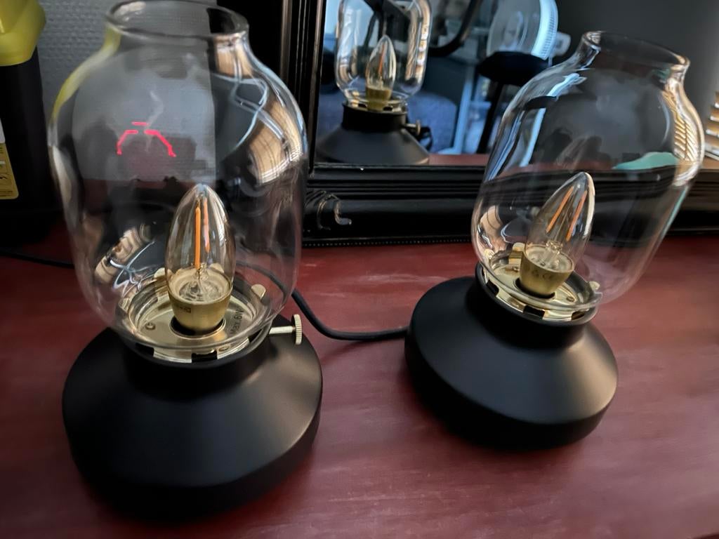 Twee tafellampjes dimbaar, Ophalen, Led-lamp, Minder dan 30 watt, E14 (klein)