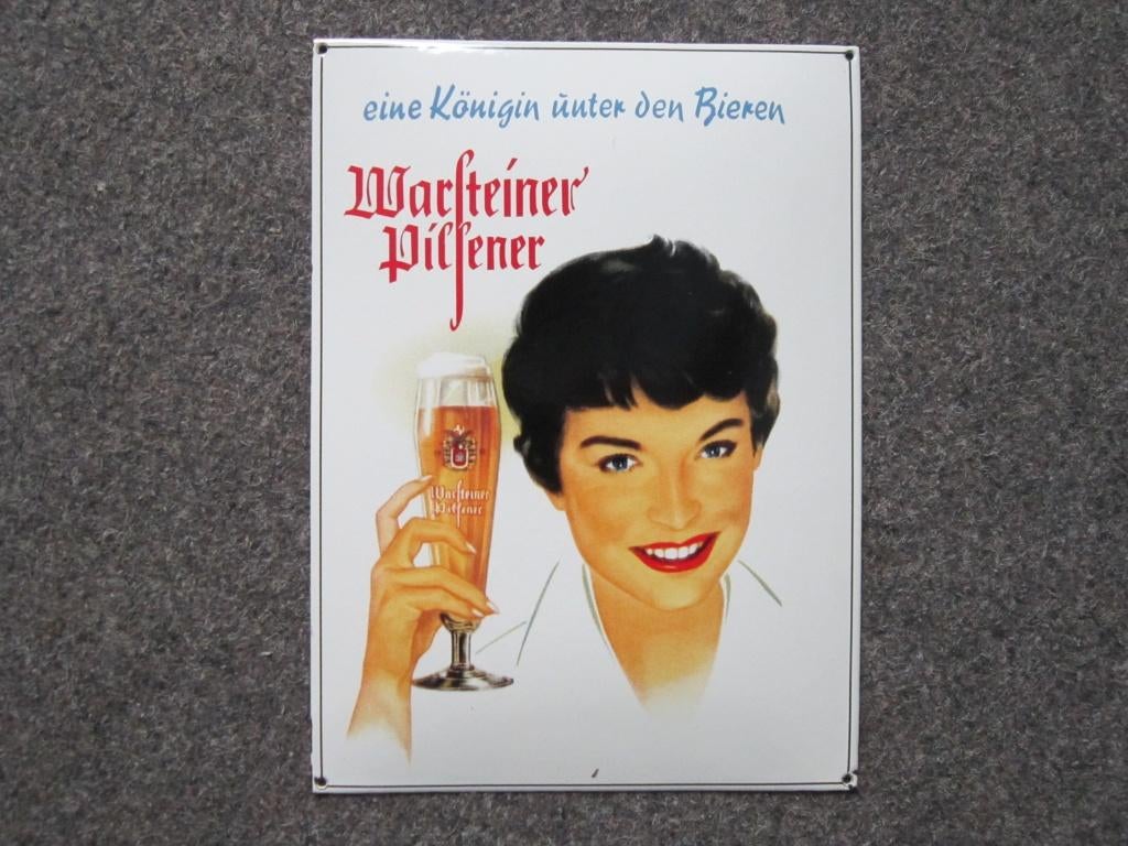 WARSTEINER EMAILLE RECLAMEBORD, Verzamelen, Biermerken, Ophalen, Zo goed als nieuw, Reclamebord, Plaat of Schild, Overige merken