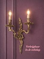 Antieke messing wandlamp - Zonder gloeilamp, Ophalen of Verzenden, Koper of Brons