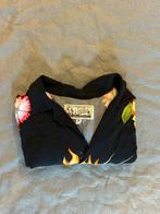 Pleasures Hawaïaans overhemd met bloemenprint en vlammen, Ophalen of Verzenden, Zo goed als nieuw, Maat 48/50 (M), Zwart