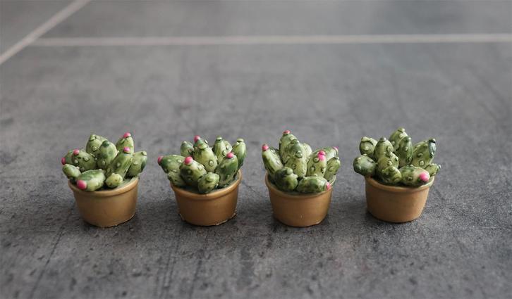 Plant cactus plantje in pot miniatuur nieuw 1:12 - Model 1, Verzamelen, Poppenhuizen en Toebehoren, Nieuw, Decoratie, Ophalen of Verzenden