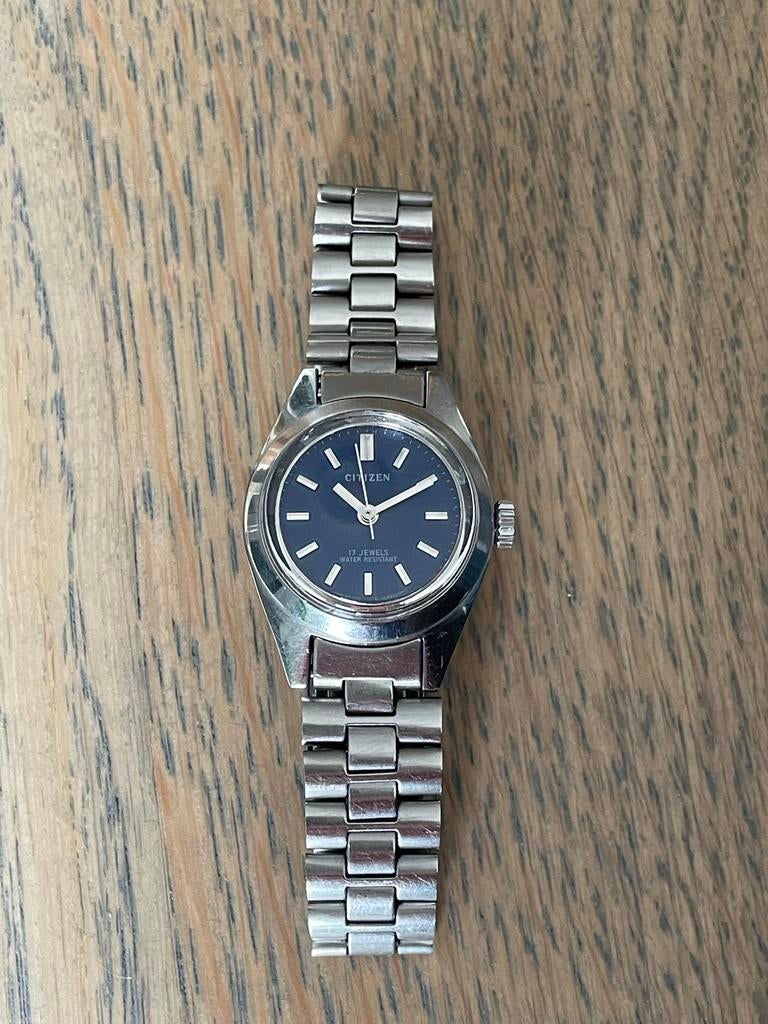 Citizen Vintage Dames Horloge Automaat - Blauwe Wijzerplaat, Sieraden, Tassen en Uiterlijk, Horloges | Dames, Gebruikt, Staal