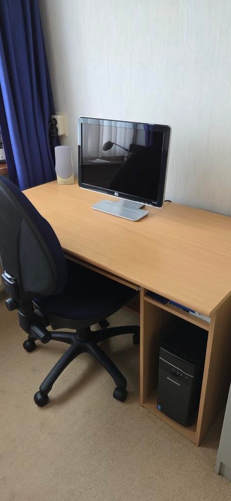 Bureau met stoel - Ideaal voor thuiswerkplek of student, Huis en Inrichting, Ophalen, Met lades, Gebruikt, Hout