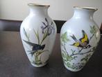 Twee vazen met vogel- en bloemmotieven Franklin porselein, Ophalen of Verzenden