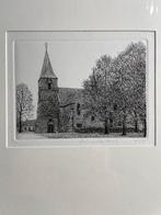 Wim van der Meij 1997 - ets Dorpskerk, Antiek en Kunst, Architectuur, Gesigneerd, Ophalen of Verzenden, 1950 - 1999