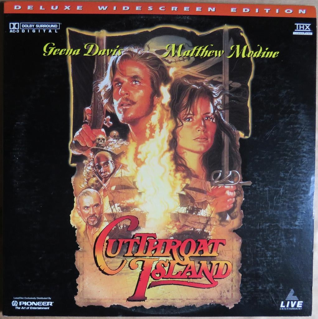 Cutthroat Island laserdisc, Cd's en Dvd's, Vanaf 12 jaar, Ophalen of Verzenden, Zo goed als nieuw