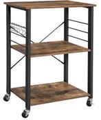 Keukenrek – Bruin – 60x40x89 cm – Met Wielen & 6 Haken, Ophalen of Verzenden, Zo goed als nieuw