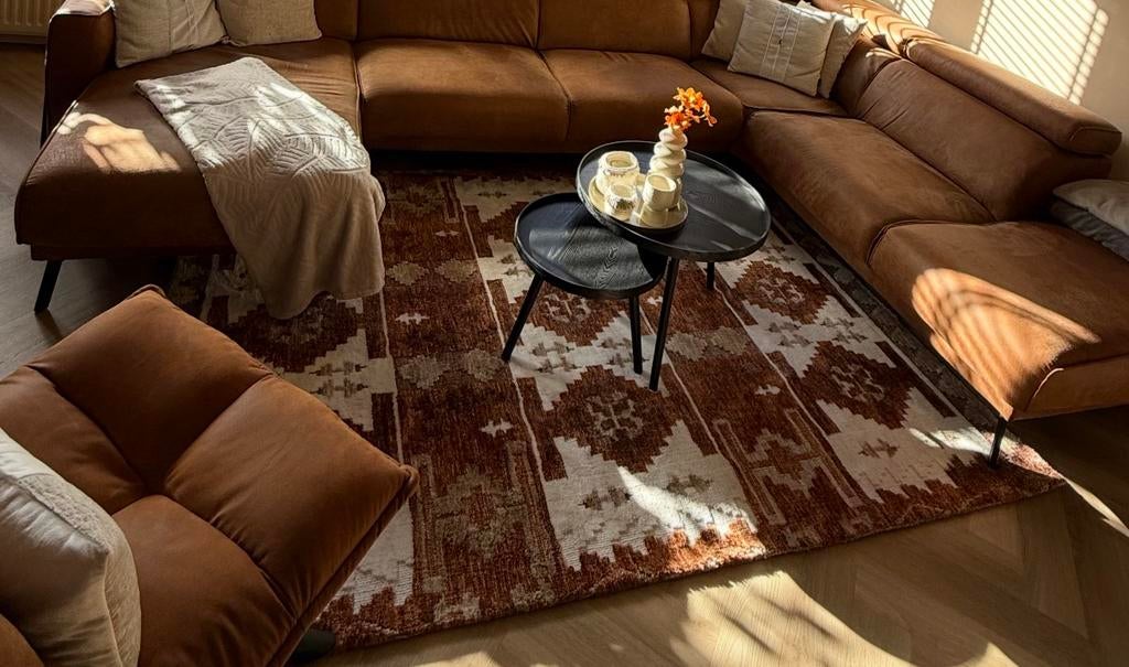 DutchBone Maron vloerkleed bruin, Ophalen, Bruin, 150 tot 200 cm, Rechthoekig