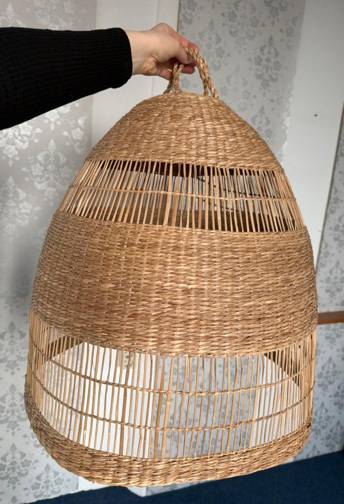 IKEA TORARED Hanglampenkap met ophangpendel - Zeegras 55cm, Huis en Inrichting, Lampen | Lampenkappen, Gebruikt, 50 cm of meer