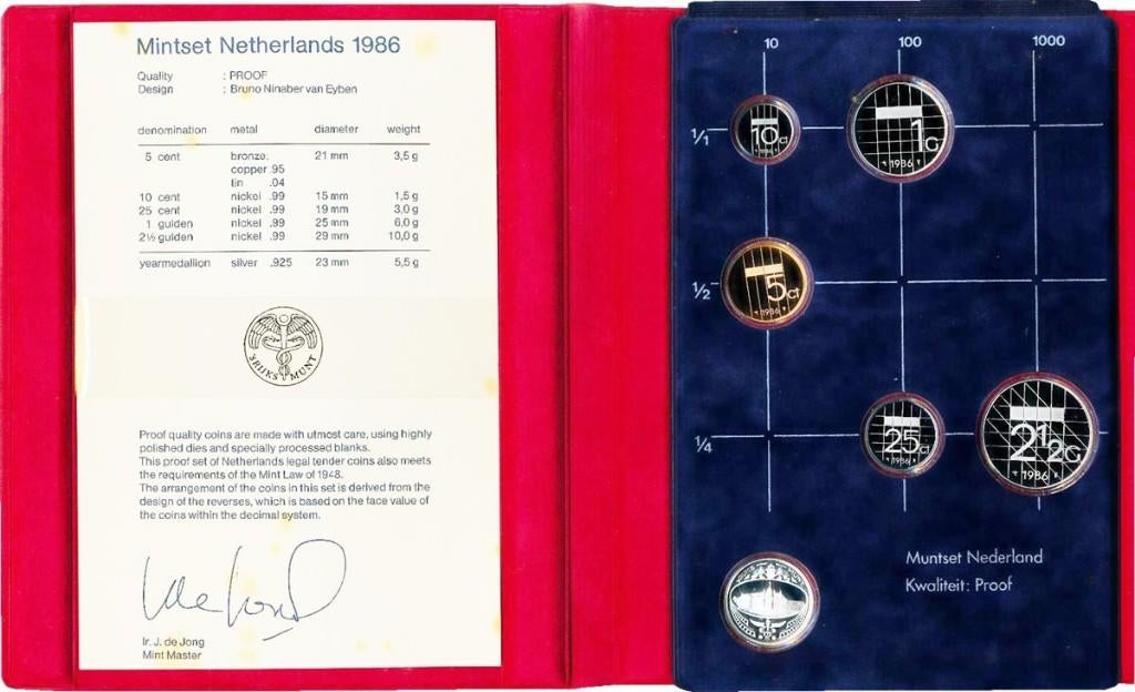 muntset 1986 proof, Postzegels en Munten, Munten | Nederland, Ophalen of Verzenden, Koningin Beatrix, Overige waardes, Setje
